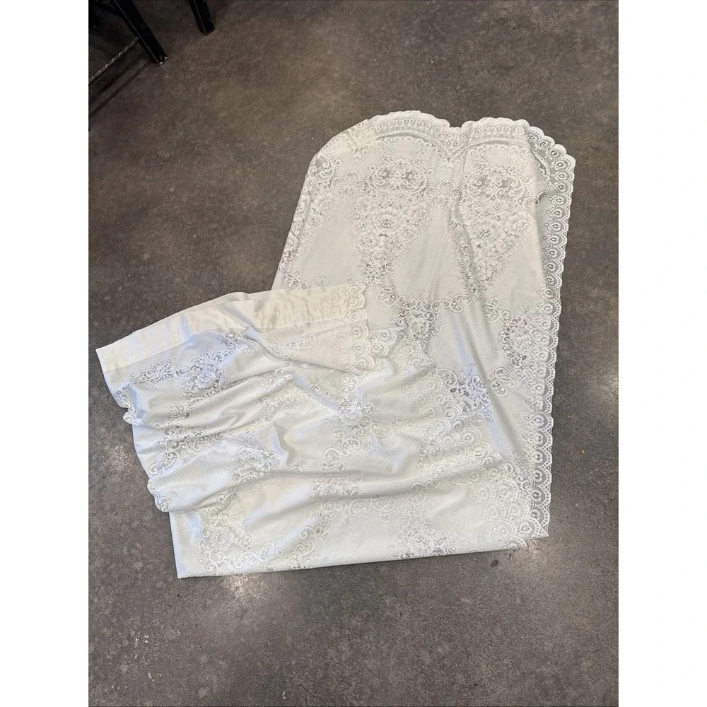 J.c. penney 54x84 inch Lace Panel Rod Pocket Off White / Ecru Scalloped Bottom
